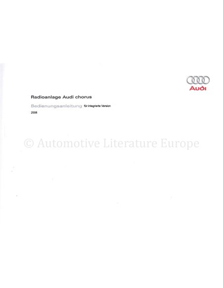 2009 AUDI A3 SPORTBACK OWNER'S MANUAL GERMAN