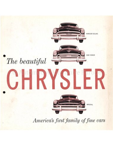 1953 CHRYSLER PROGRAMMA BROCHURE ENGELS