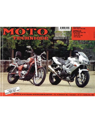 REVUE MOTO TECHNIQUE No. 111 (HONDA VTR 1000, APRILIA RS 125 - CLASSIC - ETX 125)