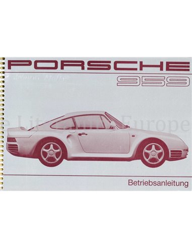 1987 PORSCHE 959 OWNERS MANUAL GERMAN