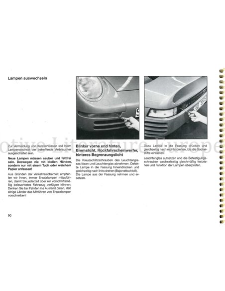 1987 PORSCHE 959 INSTRUCTIEBOEKJE DUITS