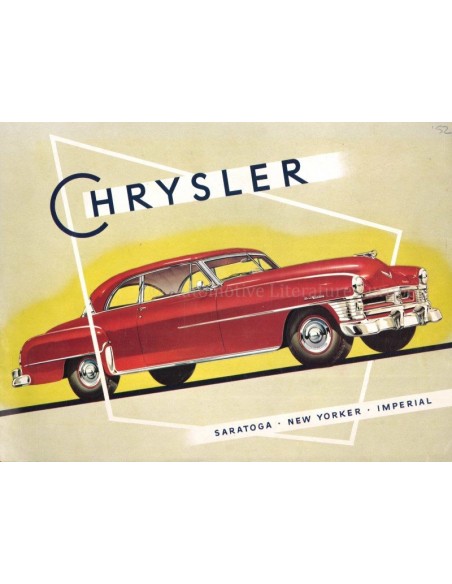 1952 CHRYSLER PROGRAMMA BROCHURE ENGELS (USA)