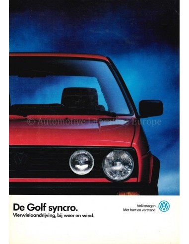 1989 VOLKSWAGEN GOLF SYNCRO PROSPEKT NIEDERLÄNDISCH