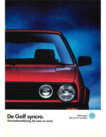 1989 VOLKSWAGEN GOLF SYNCRO BROCHURE NEDERLANDS