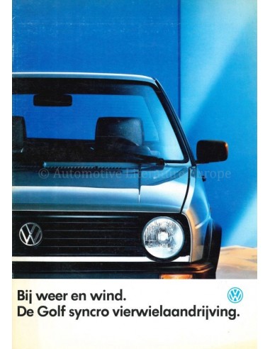 1987 VOLKSWAGEN GOLF SYNCRO BROCHURE DUTCH