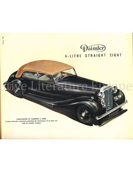 1939 DAIMLER STRAIGHT EIGHT BROCHURE ENGLISH