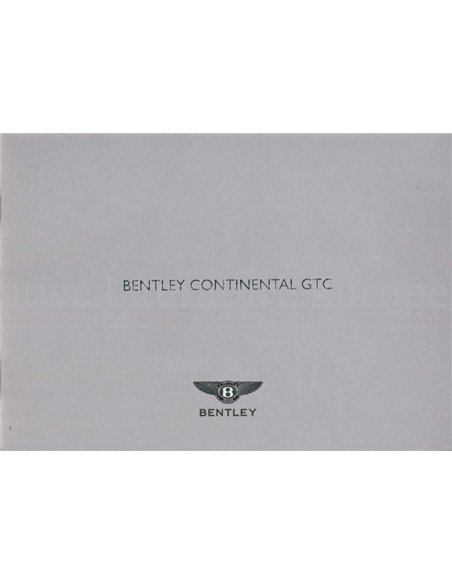 2004 BENTLEY CONTINENTAL GTC MEDIA BROCHURE ENGELS