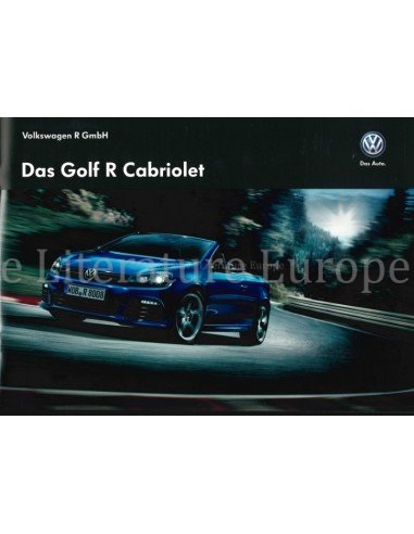 2013 VOLKSWAGEN GOLF R CABRIOLET PROSPEKT DEUTSCH