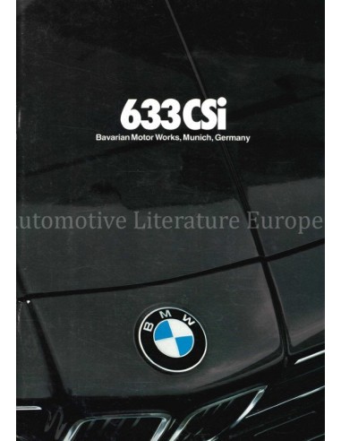 1980 BMW 6 SERIES BROCHURE ENGLISH (US)