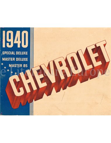 1940 CHEVROLET PROGRAMMA BROCHURE ENGELS (USA)