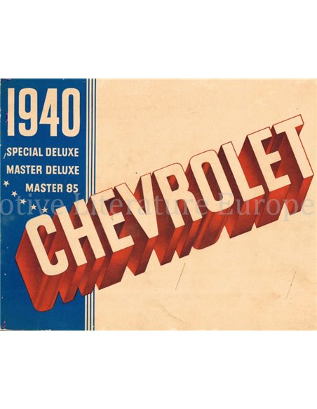 1940 CHEVROLET PROGRAMMA BROCHURE ENGELS (USA)