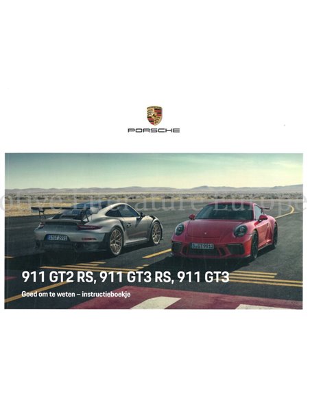 2019 PORSCHE 911 GT2 | GT3 RS OWNERS MANUAL NEDERLANDS