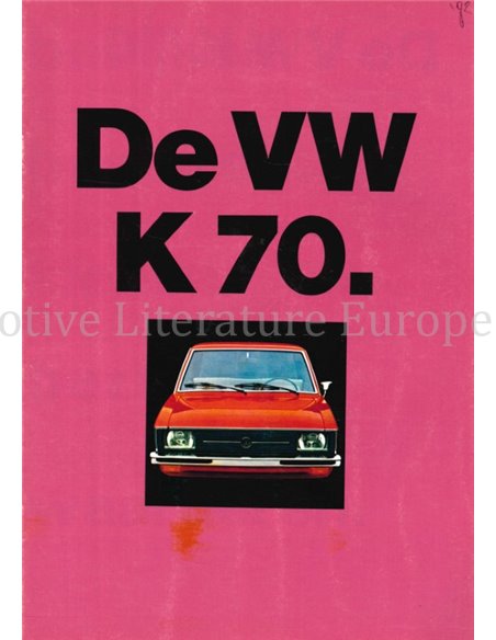 1971 VOLKSWAGEN K70 BROCHURE DUTCH