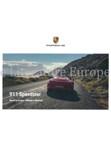 2019 PORSCHE 911 SPEEDSTER BETRIEBSANLEITUNG ENGLISCH (USA)