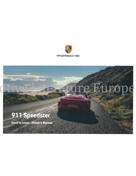 2019 PORSCHE 911 SPEEDSTER BETRIEBSANLEITUNG ENGLISCH (USA)