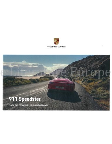 2019 PORSCHE 911 SPEEDSTER BETRIEBSANLEITUNG NIEDERLÄNDISCH