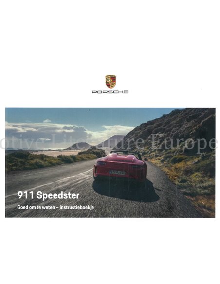 2019 PORSCHE 911 SPEEDSTER BETRIEBSANLEITUNG NIEDERLÄNDISCH