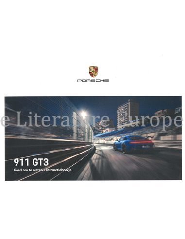 2021 PORSCHE 911 GT3 OWNERS MANUAL DUTCH