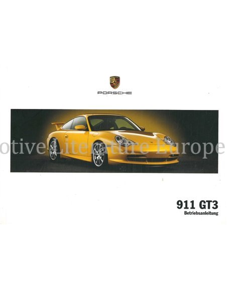 2004 PORSCHE 911 GT3 OWNERS MANUAL GERMAN