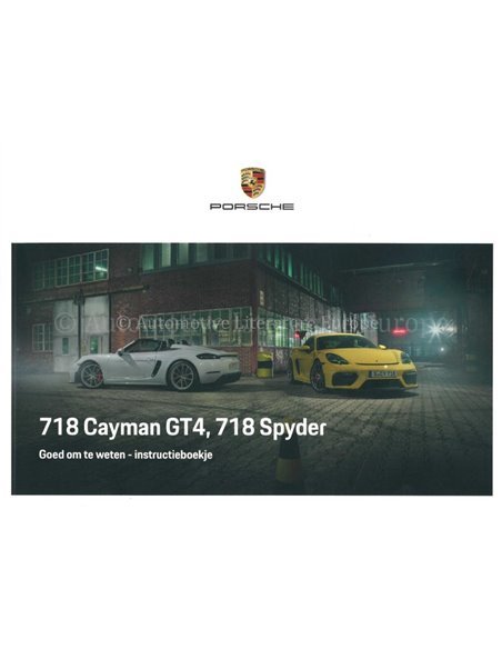 2020 PORSCHE 718 CAYMAN GT4 | SPYDER BETRIEBSANLEITUNG NIEDERLÄNDISCH