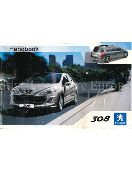 2008 PEUGEOT 308 BETRIEBSANLEITUNG ENGLISCH