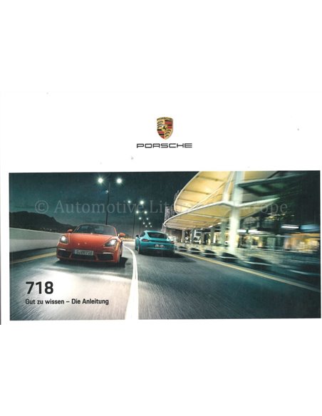 2018 PORSCHE 718 BOXSTER | CAYMAN OWNERS MANUAL GERMAN