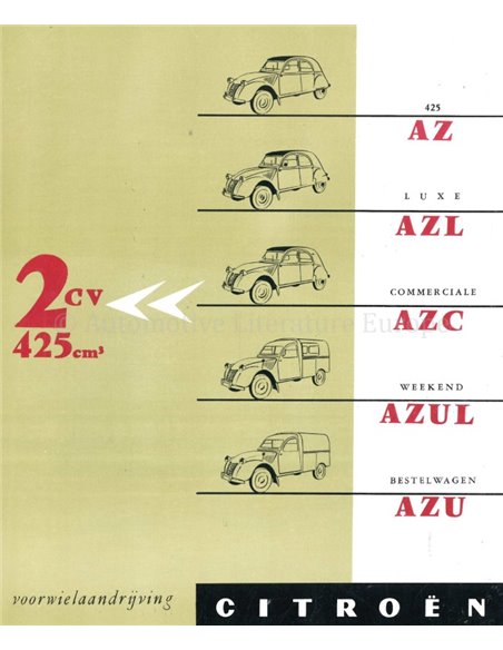 1956 CITROEN 2CV PROSPEKT NIEDERLÄNDISCH