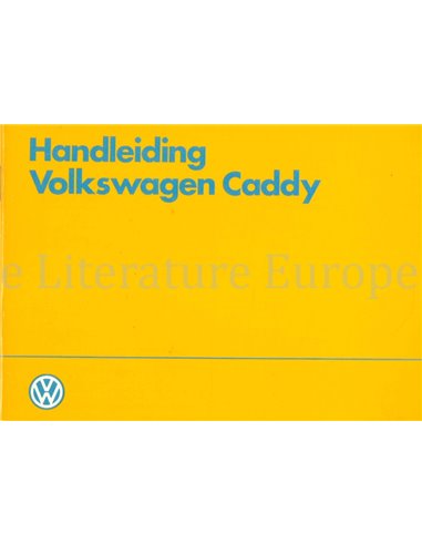 1983 VOLKSWAGEN CADDY BETRIEBSANLEITUNG NIEDSERLÄNDISCH