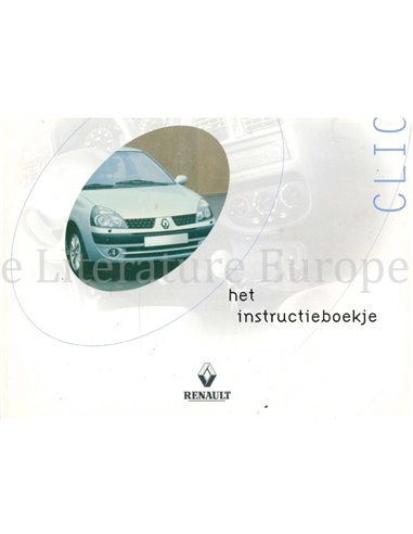 2001 RENAULT CLIO BETRIEBSANLEITUNG NIEDERLÄNDISCH