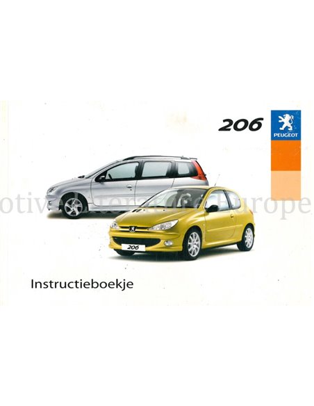 2003 PEUGEOT 206 BETRIEBSANLEITUNG NIEDERLANDISCH