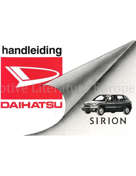 2001 DAIHATSU SIRION OWNERS MANUAL DUTCH