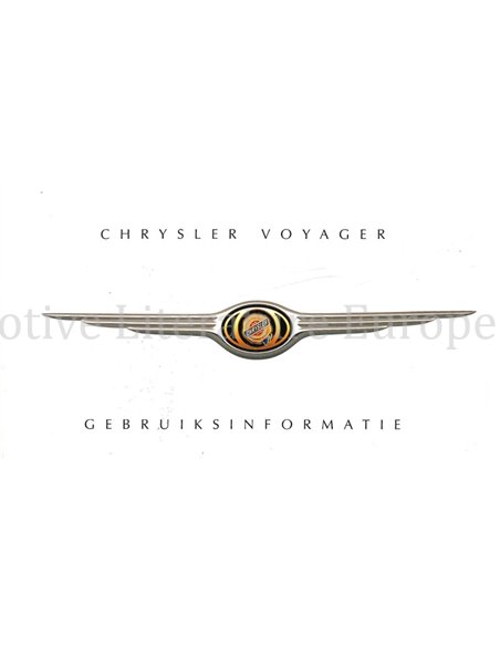 2003 CHRYSLER VOYAGER OWNER'S MANUAL DUTCH