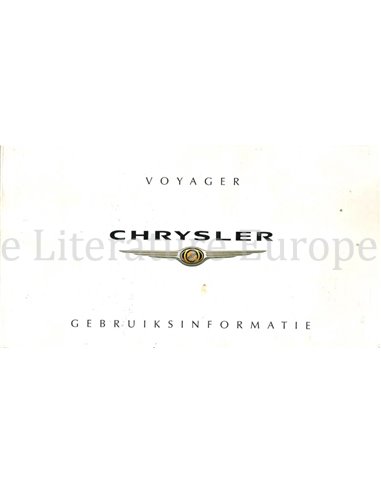 2005 CHRYSLER VOYAGER BETRIEBSANLEITUNG NIEDERLÄNDISCH