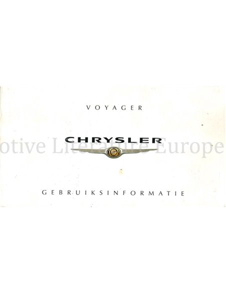 2005 CHRYSLER VOYAGER BETRIEBSANLEITUNG NIEDERLÄNDISCH