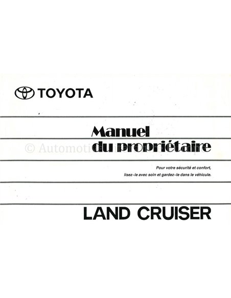 2003 TOYOTA LANDCRUISER OWNERS MANUAL FRENCH