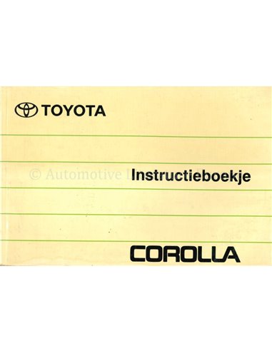 1992 TOYOTA COROLLA BETRIEBSANLEITUNG NIEDERLANDISCH