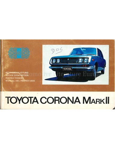 1968 TOYOTA CORONA MKII INSTRUCTIEBOEKJE 