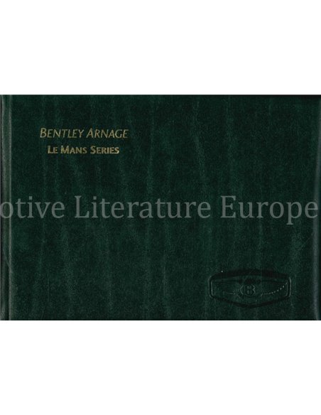 2001 BENTLEY ARNAGE LE MANS OWNERS MANUAL ENGLISH