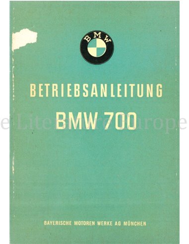 1962 BMW 700 OWNERS MANUAL GERMAN