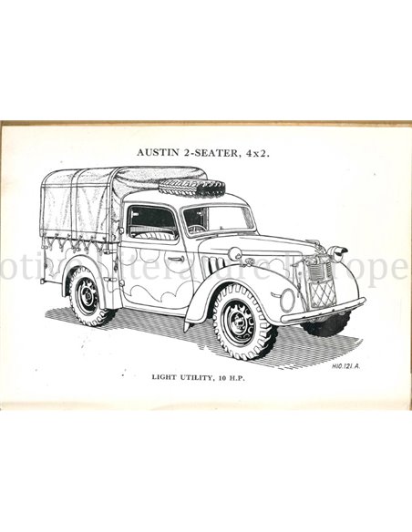 1939 AUSTIN LIGHT UTILITY OWNERS MANUAL ENGLISH