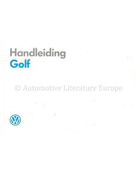 1989 VOLKSWAGEN GOLF OWNERS MANUAL DUTCH