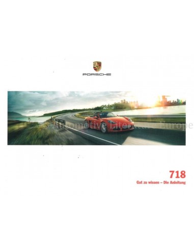 2017 PORSCHE 718 BOXSTER | CAYMAN OWNERS MANUAL GERMAN