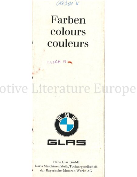 1965 GLAS COLOURS BROCHURE