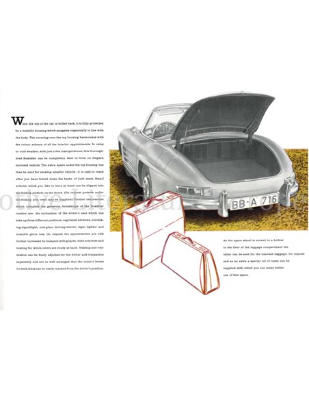 1958 MERCEDES BENZ 300 SL ROADSTER BROCHURE ENGELS (USA)