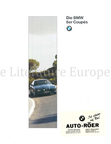 1995 BMW 8 SERIE COUPE BROCHURE DUITS