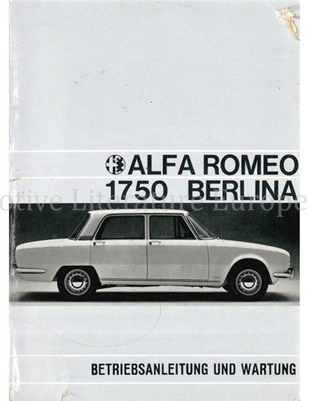 1968 ALFA ROMEO 1750 BERLINA OWNERS MANUAL GERMAN