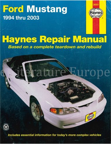 1994 - 2004 FORD MUSTANG HAYNES BETRIEBSANLEITUNG ENGLISCH (USA)