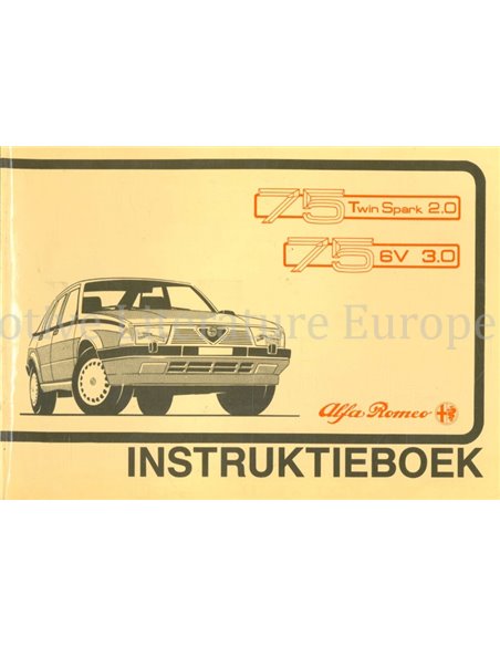 1987 ALFA ROMEO 75 INSTRUCTIEBOEKJE NEDERLANDS