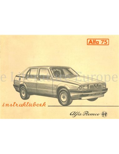 1985 ALFA ROMEO 75 BETRIEBSANLEITUNG NIEDERLÄNDISCH