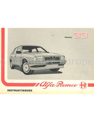 1988 ALFA ROMEO 33 OWNERS MANUAL DUTCH